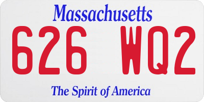 MA license plate 626WQ2