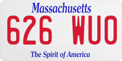 MA license plate 626WU0