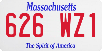 MA license plate 626WZ1