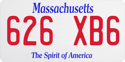 MA license plate 626XB6