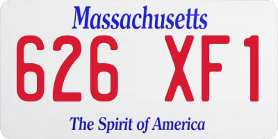 MA license plate 626XF1