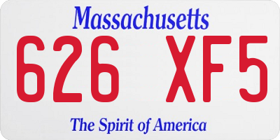 MA license plate 626XF5