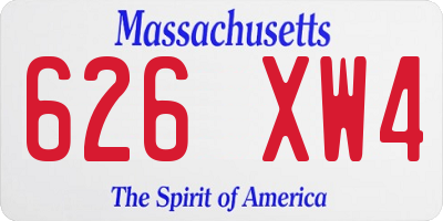 MA license plate 626XW4