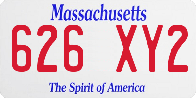 MA license plate 626XY2