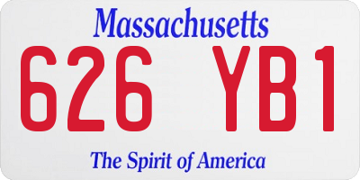 MA license plate 626YB1