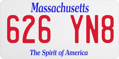 MA license plate 626YN8