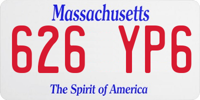 MA license plate 626YP6