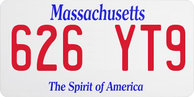 MA license plate 626YT9