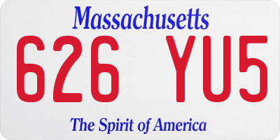 MA license plate 626YU5