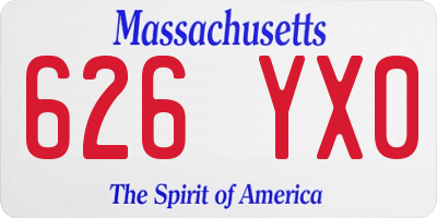 MA license plate 626YX0