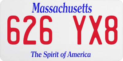 MA license plate 626YX8