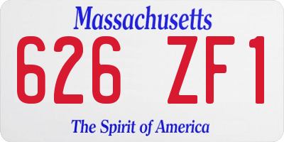 MA license plate 626ZF1