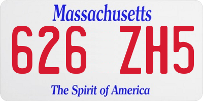 MA license plate 626ZH5