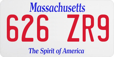 MA license plate 626ZR9