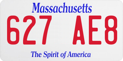 MA license plate 627AE8