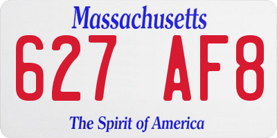 MA license plate 627AF8