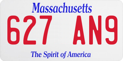 MA license plate 627AN9
