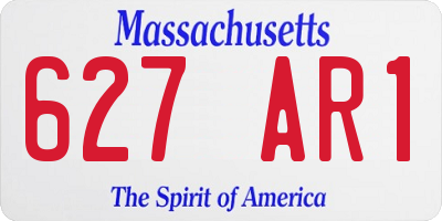 MA license plate 627AR1