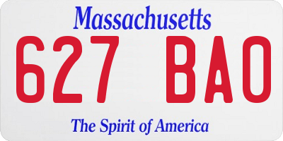 MA license plate 627BA0