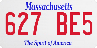 MA license plate 627BE5