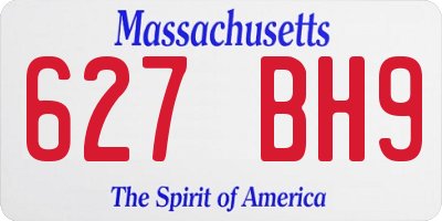 MA license plate 627BH9