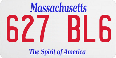 MA license plate 627BL6