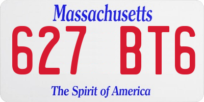 MA license plate 627BT6