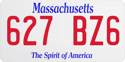 MA license plate 627BZ6