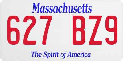 MA license plate 627BZ9