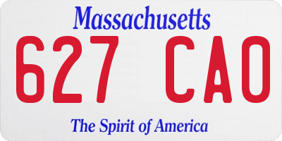 MA license plate 627CA0
