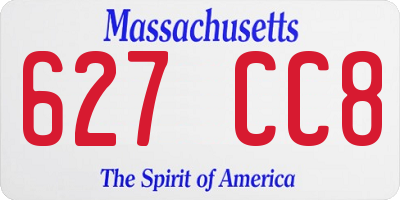 MA license plate 627CC8