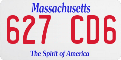 MA license plate 627CD6