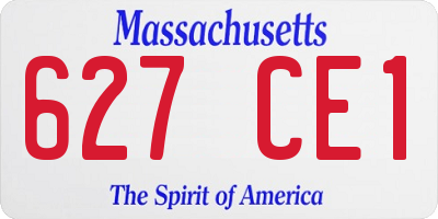 MA license plate 627CE1