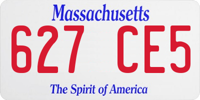 MA license plate 627CE5