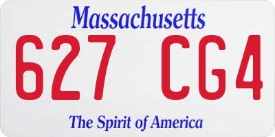 MA license plate 627CG4