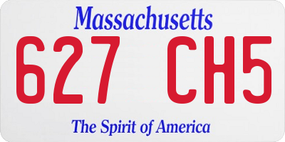 MA license plate 627CH5