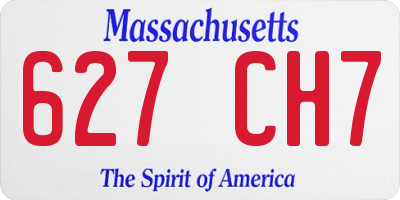 MA license plate 627CH7