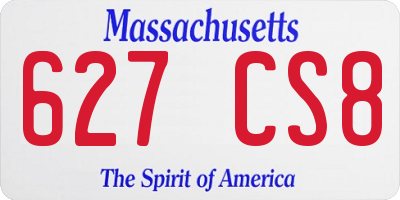 MA license plate 627CS8