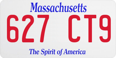 MA license plate 627CT9