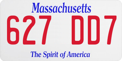 MA license plate 627DD7