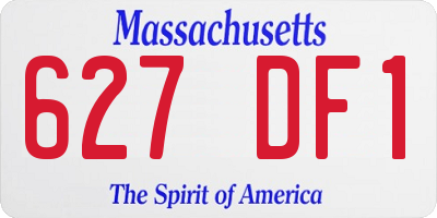 MA license plate 627DF1