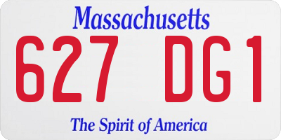 MA license plate 627DG1