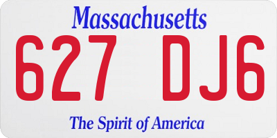 MA license plate 627DJ6