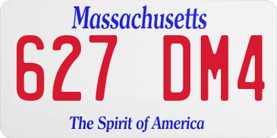 MA license plate 627DM4