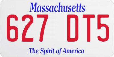 MA license plate 627DT5