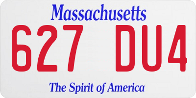 MA license plate 627DU4