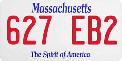MA license plate 627EB2