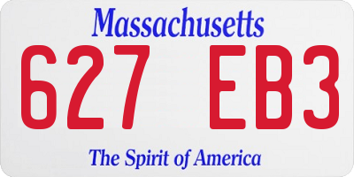 MA license plate 627EB3