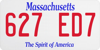 MA license plate 627ED7