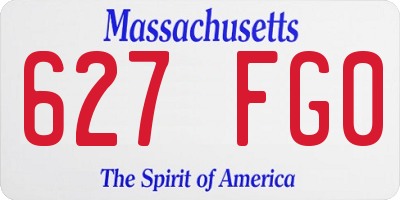 MA license plate 627FG0
